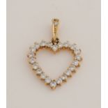 Gold heart pendant with diamond