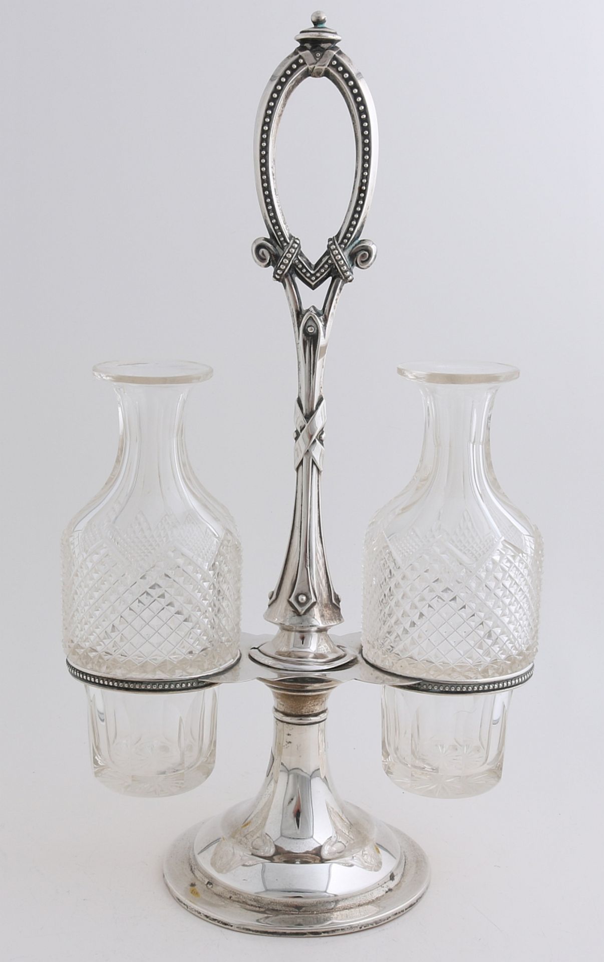 Oil vinegar set with silver