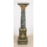 Marble pedestal with brass