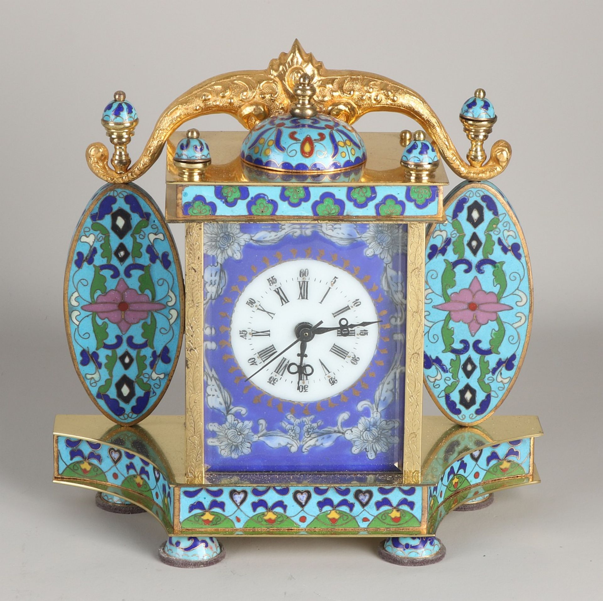 Cloisonne table clock