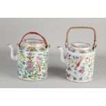 2 Chinese Family Rose teapots