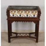 Rare planter with Majolica tiles