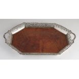 Tray with silver rim