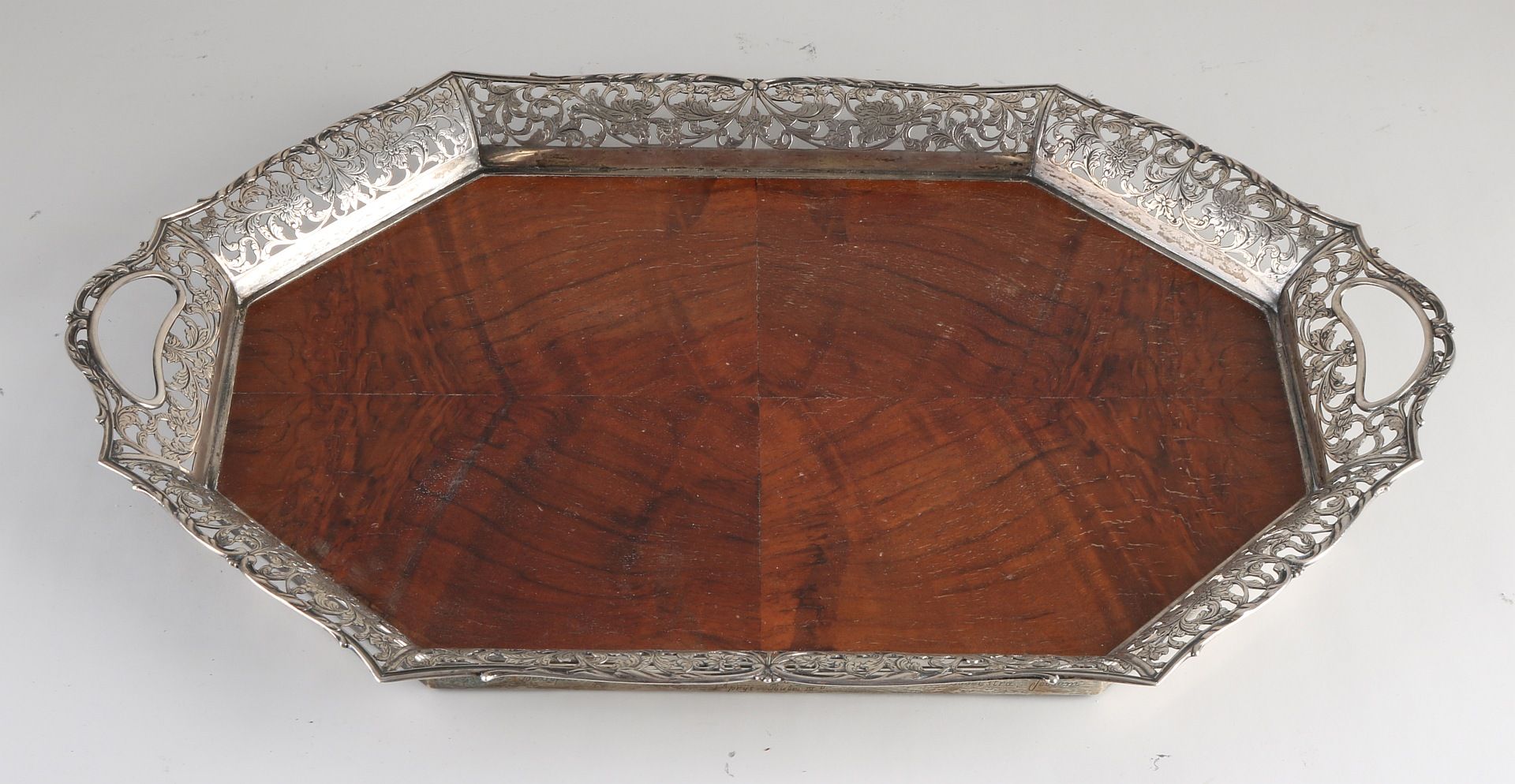 Tray with silver rim