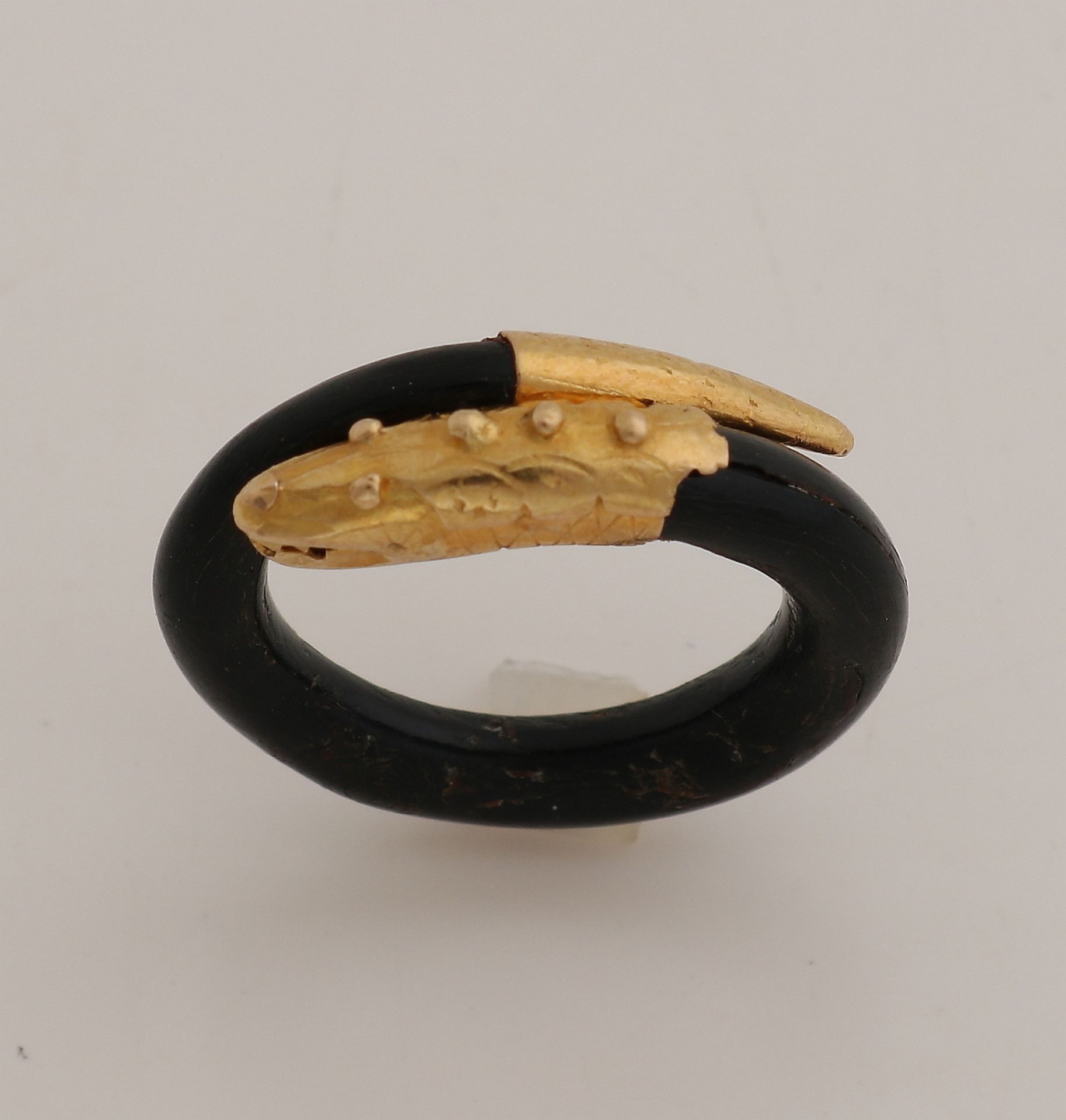 Ring with gold snake