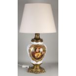 French porcelain table lamp