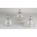 3 domes with silver button