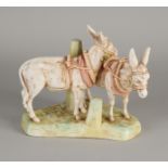 Antique Czech figure, Two donkeys