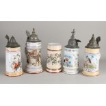 5x Beer mugs (various)