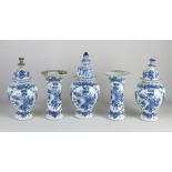 18th Century 5-piece Delft garniture