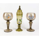 Three antique glasses, 1900