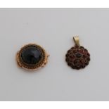 Gold garnet pendant and lock