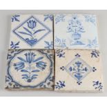 4 x 17th - 18th Century Dutch tiles