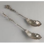 2 Silver serving spoons