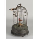 Old brass bird cage with play equipment