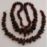 2 Amber necklaces, dark