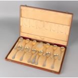 Set of silver ice cream spoons