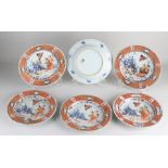 Six Chinese Imari plates Ø 23.3 cm.