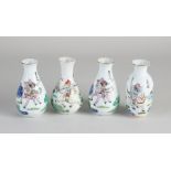 Four Chinese miniature vases H 9 cm.