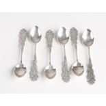 Six silver bubble spoons