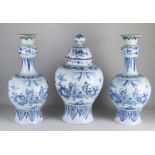 Rare large 18th century Delft cabinet set