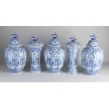 Five-piece Delft cabinet set