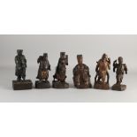 6x Antique Chinese temple figures