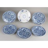 6 Antique Chinese plates, Ø 20.5 cm.