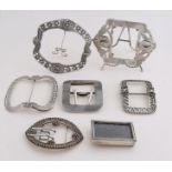 Lot silver (frames + buckles)