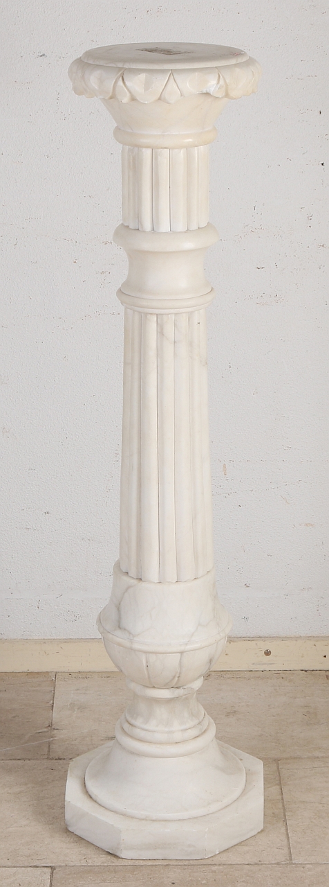 Two-part marble pedestal