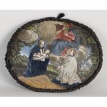 Oval enamel painting, Religious