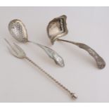 3 cutlery parts silver