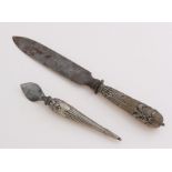 Letter opener and clearing knife with silver