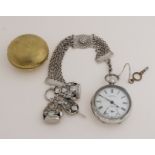 Silver men's watch, etc.