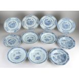 Lot Chinese plates (11x) Ø 23 - 24 cm.