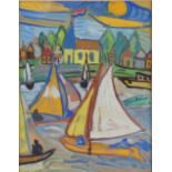 PK 1950, Dutch landscape with sailing boats