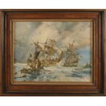 D. Vogel, Seascape with ships on the high seas