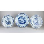 Three 18th century Delft dishes