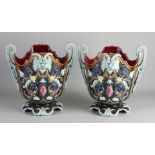 Two Jugendstil Majolica cachepots