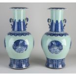 Two Chinese vases, H 42.5 cm.