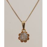Gold necklace with solitaire diamond
