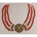 Pearl / coral necklace