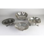 Four pewter bowls