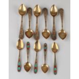 Russian silver spoons, 11x