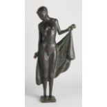 Bronze figure, Nude lady with towel