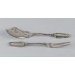 Silver butter spatula + meat fork