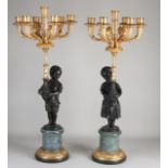 Two bronze candlesticks