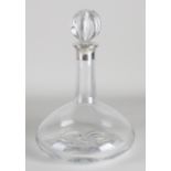 Ship's carafe with silver