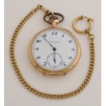 Gold pocket watch & chain