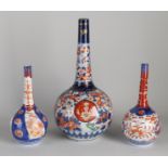 Three Japanese pipe vases